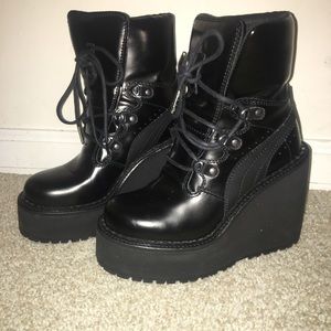 Black puma wedges by Rihanna